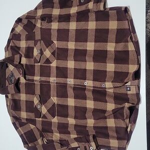 Freedom Foundry Brown and Tan Plaid Men's Fleece Flannel XXL